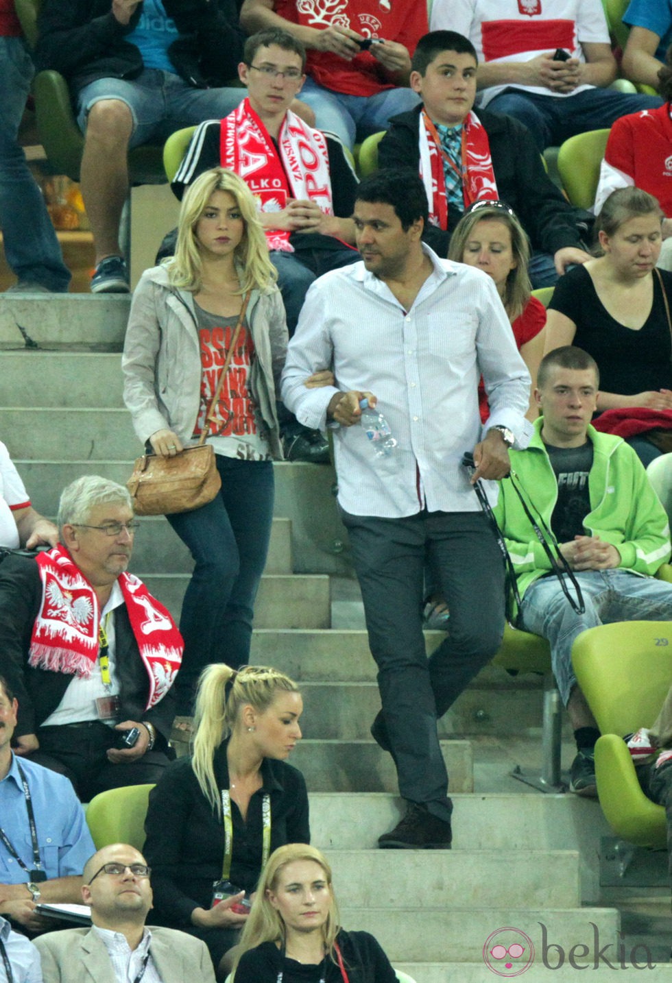 Shakira y su hermano Tony en el partido España-Croacia de la Eurocopa 2012