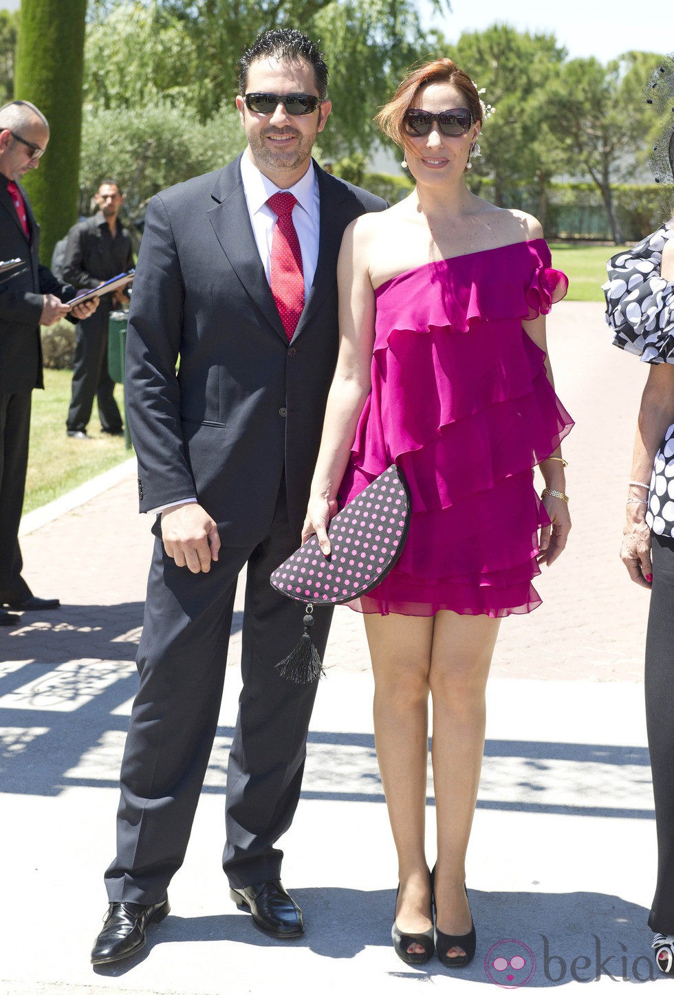 Chayo Mohedano y Andrés Fernández en la boda de Tamara Gorro y Ezequiel Garay