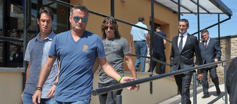 Carles Puyol en el funeral de Miki Roqué