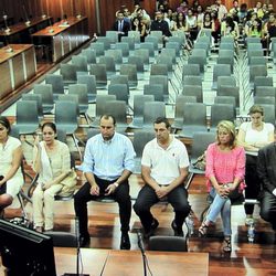 Isabel Pantoja, Mayte Zaldívar y Julián Muñoz en la primera sesión del caso Malaya