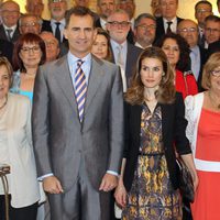 Los Príncipes de Asturias en un almuerzo de trabajo en Girona