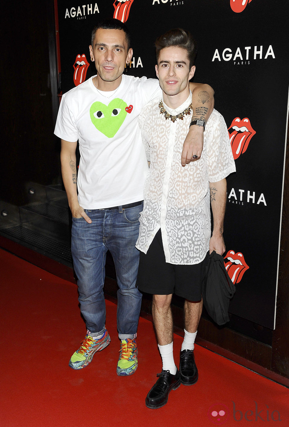 David Delfín y Pelayo Díaz en la fiesta de Ágatha con motivo del 50 aniversario de los Rolling Stones