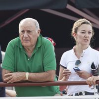 Amancio Ortega, Marta Ortega y Sergio Álvarez en el Concurso de Saltos de Monte Carlo