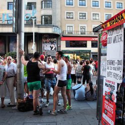 Kiosko en Gran Vía durante el Orgullo Gay de Madrid