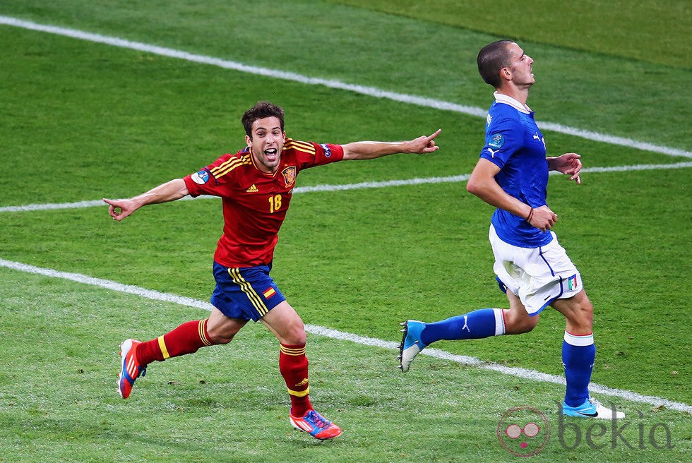 Jordi Alba, autor del segundo gol del España - Italia de la final de la Eurocopa 2012