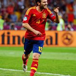 Juan Mata celebra el cuarto gol en la final de la Eurocopa 2012