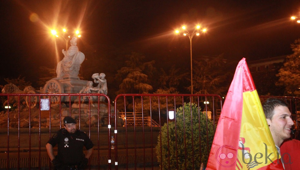 Cibeles, vallada para la celebración de la victoria de España en la Eurocopa 2012