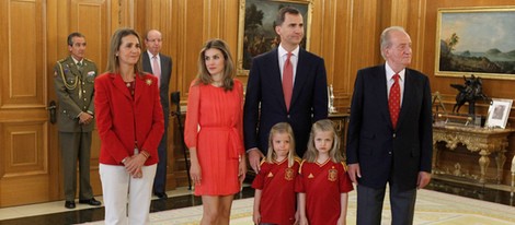 La Familia Real Española en la recepción a la Selección Española en Zarzuela