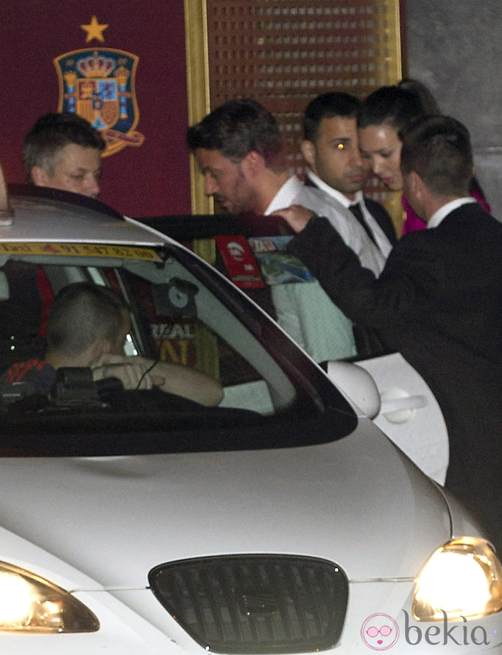 Vania Millán y René Ramos en la cena de celebración de la Eurocopa 2012