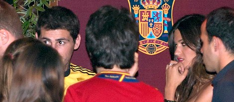 Iker Casillas y Sara Carbonero en la cena de celebración de la Eurocopa 2012