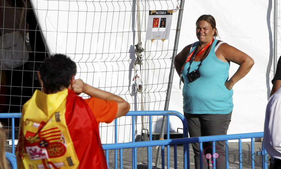 Caritina Goyanes en la celebración en Madrid tras el triunfo de 'La Roja' en la Eurocopa 2012