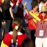 María Zurita, fotografiada por la Infanta Elena en la celebración del triunfo de 'La Roja' en la Eurocopa 2012