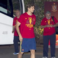 Fernando Llorente en la cena de celebración de la Eurocopa 2012