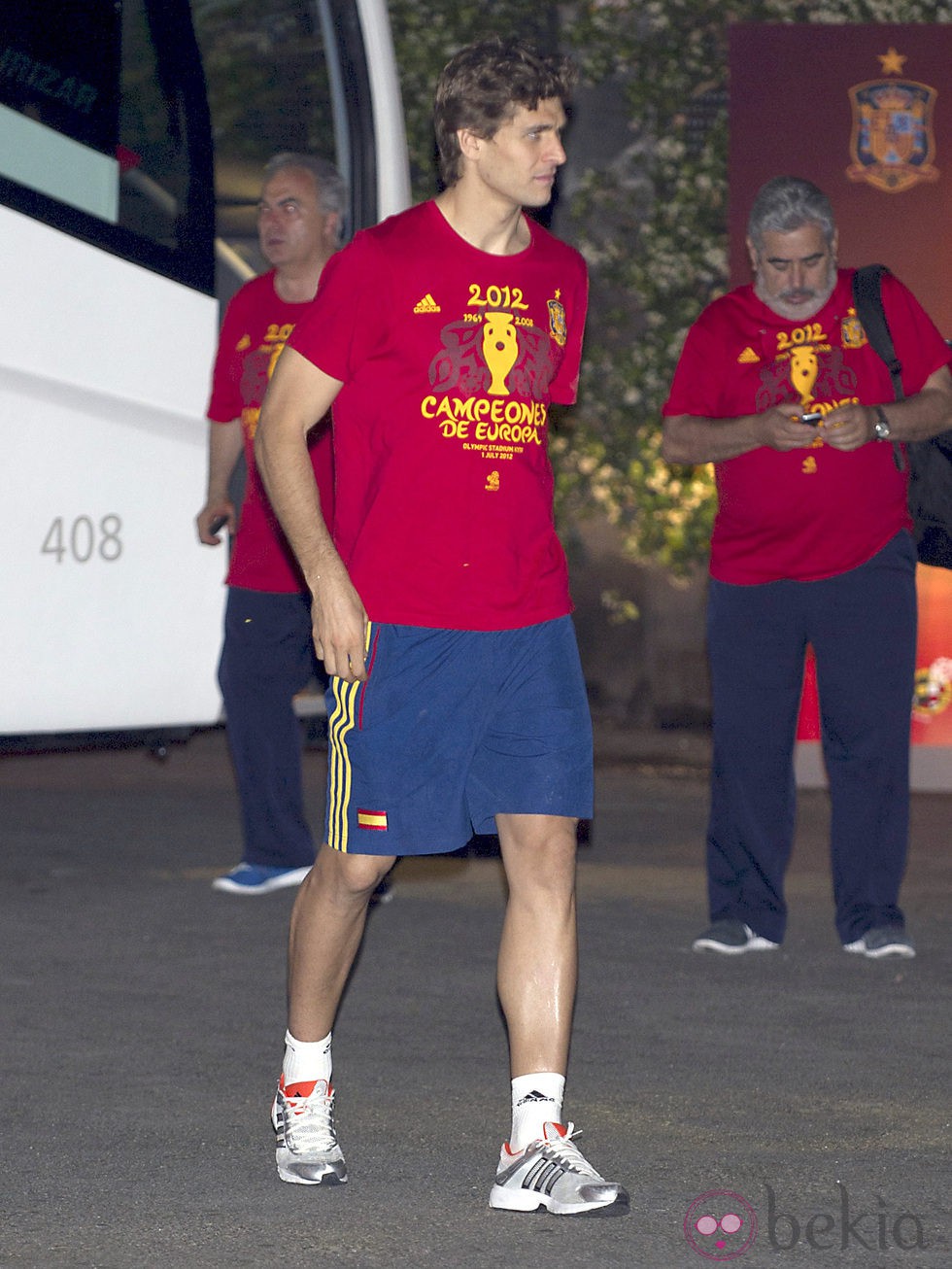 Fernando Llorente en la cena de celebración de la Eurocopa 2012