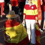 La Infanta Elena en la celebración en Madrid del triunfo de 'La Roja' en la Eurocopa 2012