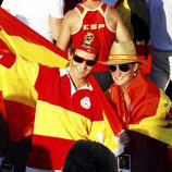 La Infanta Elena y María Zurita en la celebración en Madrid del triunfo de 'La Roja' en la Eurocopa 2012