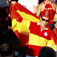 La Infanta Elena y María Zurita en la celebración en Madrid del triunfo de 'La Roja' en la Eurocopa 2012