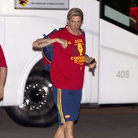 Fernando Torres en la cena de celebración de la Eurocopa 2012