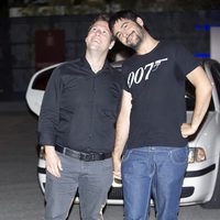 David Muñoz de Estopa y Carlos Latre en la cena de celebración de la Eurocopa 2012