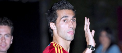 Álvaro Arbeloa en la cena de celebración de la Eurocopa 2012