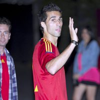 Álvaro Arbeloa en la cena de celebración de la Eurocopa 2012