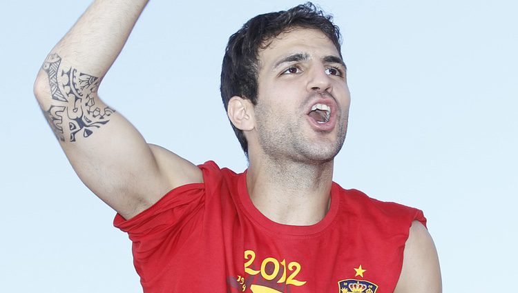 Cesc Fàbregas celebra en Madrid la Eurocopa 2012