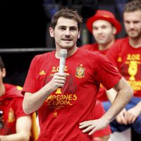 Iker Casillas en la celebración en Cibeles de la Eurocopa 2012