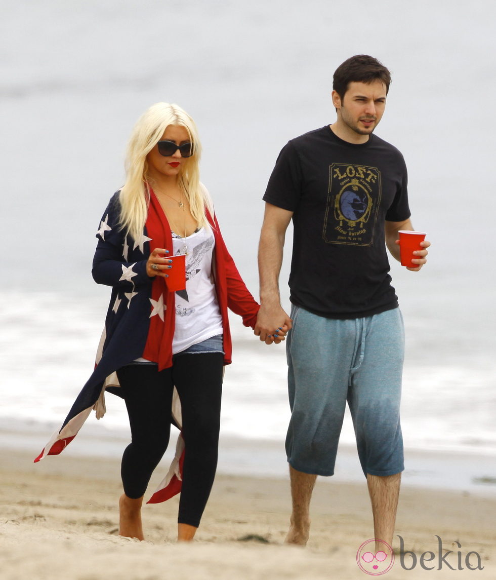 Christina Aguilera y Matthew Rutler el Día de la Independencia