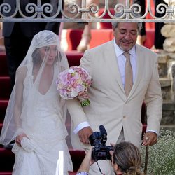 Anna Ortiz llega a su boda con Andrés Iniesta