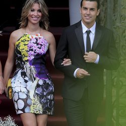 Pedro y su novia en la boda de Andrés Iniesta y Anna Ortiz