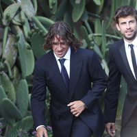 Carles Puyol y Gerard Piqué en la boda de Andrés Iniesta y Anna Ortiz