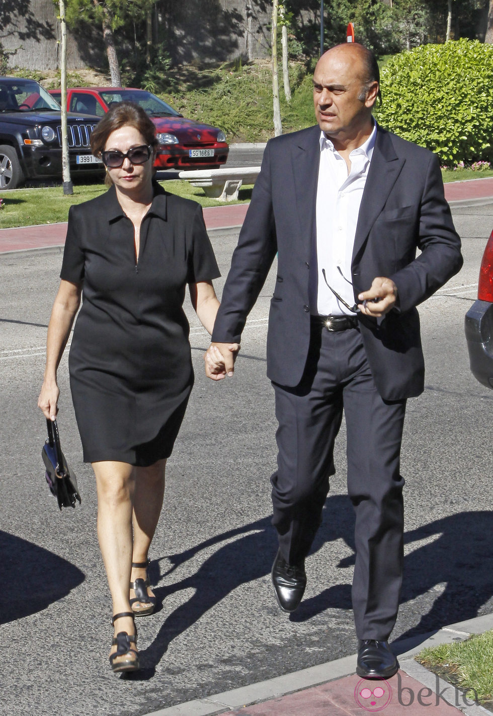 Ana Rosa Quintana y Juan Muñoz en el funeral de Pedro Rodríguez