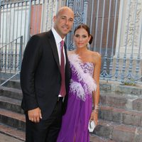 Pepe Reina y su mujer Yolanda Ruiz en la boda de Miriam Ramos