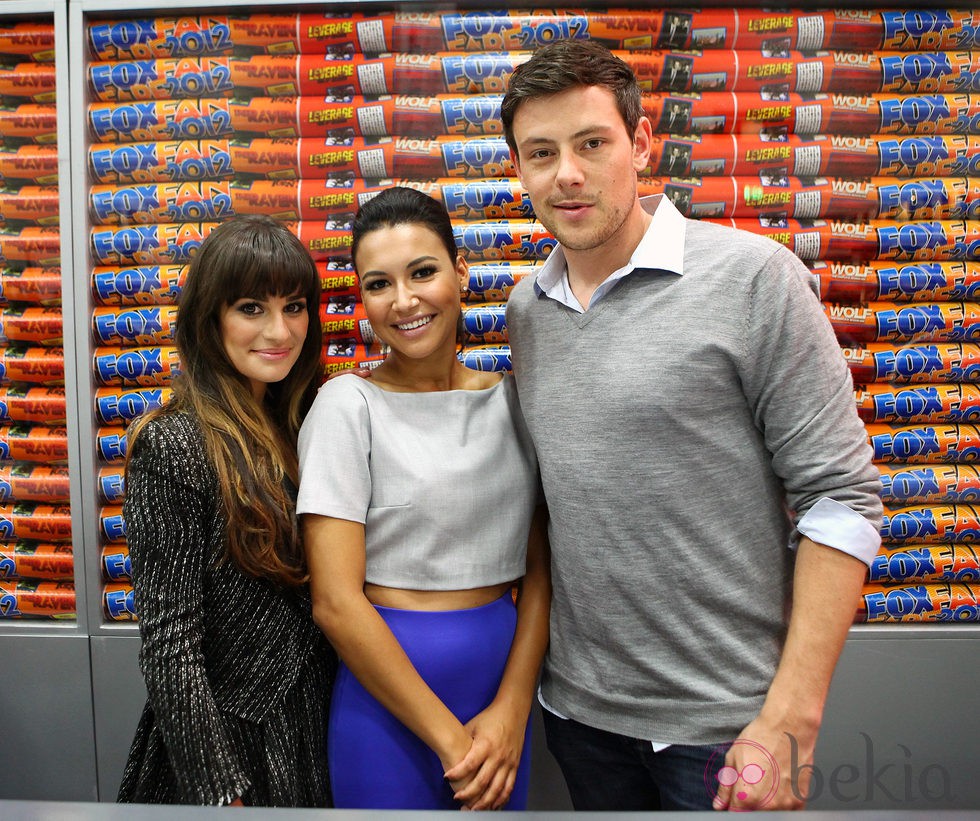 Lea Michele, Naya Rivera y Cory Monteith de 'Glee' en la Comic-Con 2012