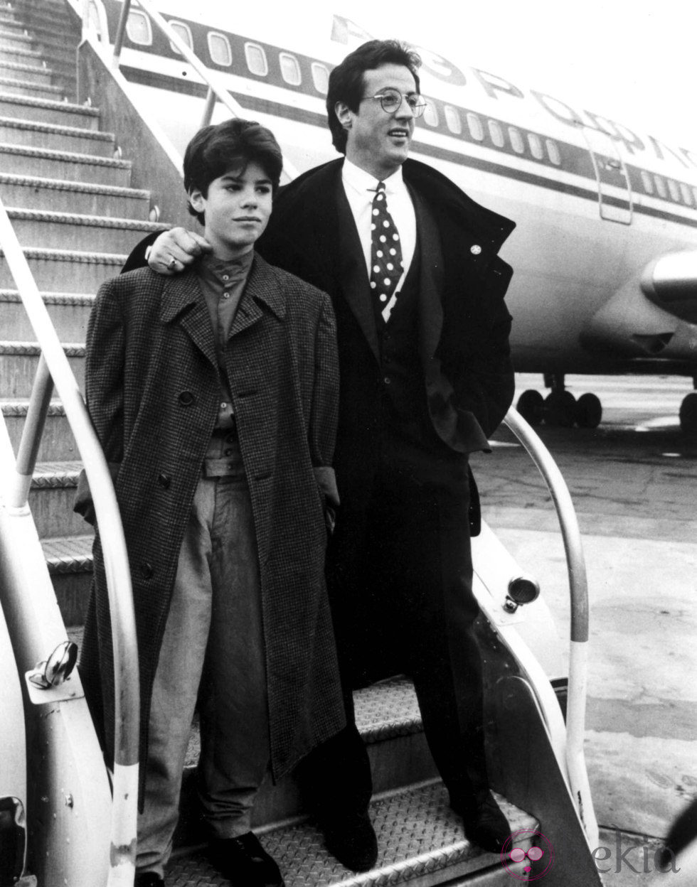 Sylvester Stallone y su hijo Sage en Rocky V