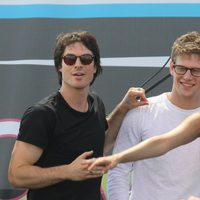 Ian Somerhadler, Nina Dobrev y Zach Roerig en la Comic-Con 2012