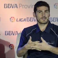 Iker Casillas durante una conferencia ofrecida en Caracas