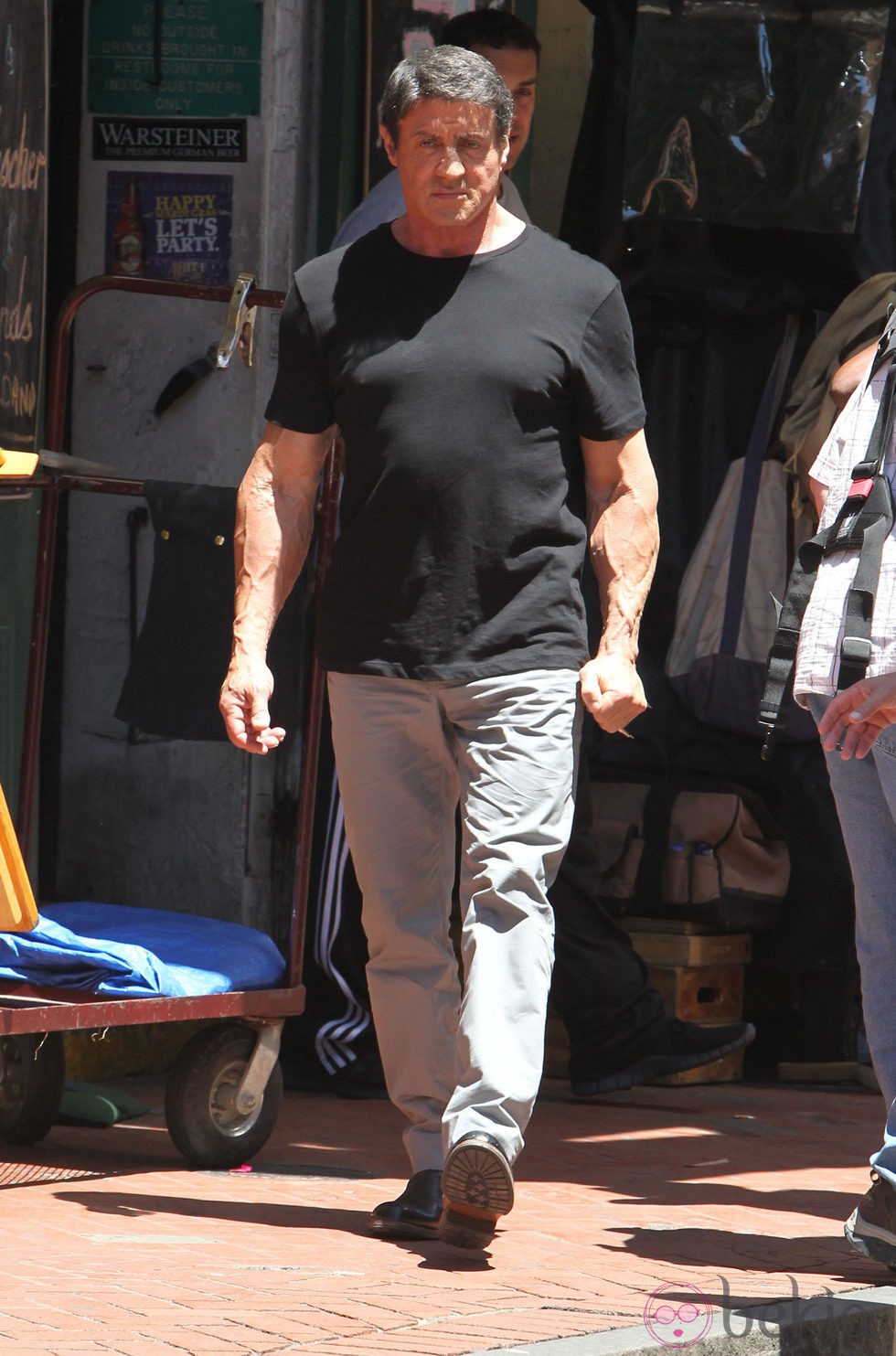 Sylvester Stallone paseando por Nueva Orléans