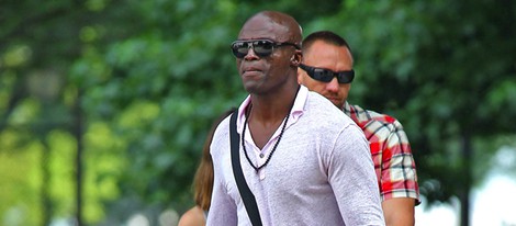 Seal con sus hijas Leni Klum y Lou Samuel en Nueva York