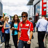 Fernando Alonso y Dasha Kapustina en el Gran Premio de Alemania 2012