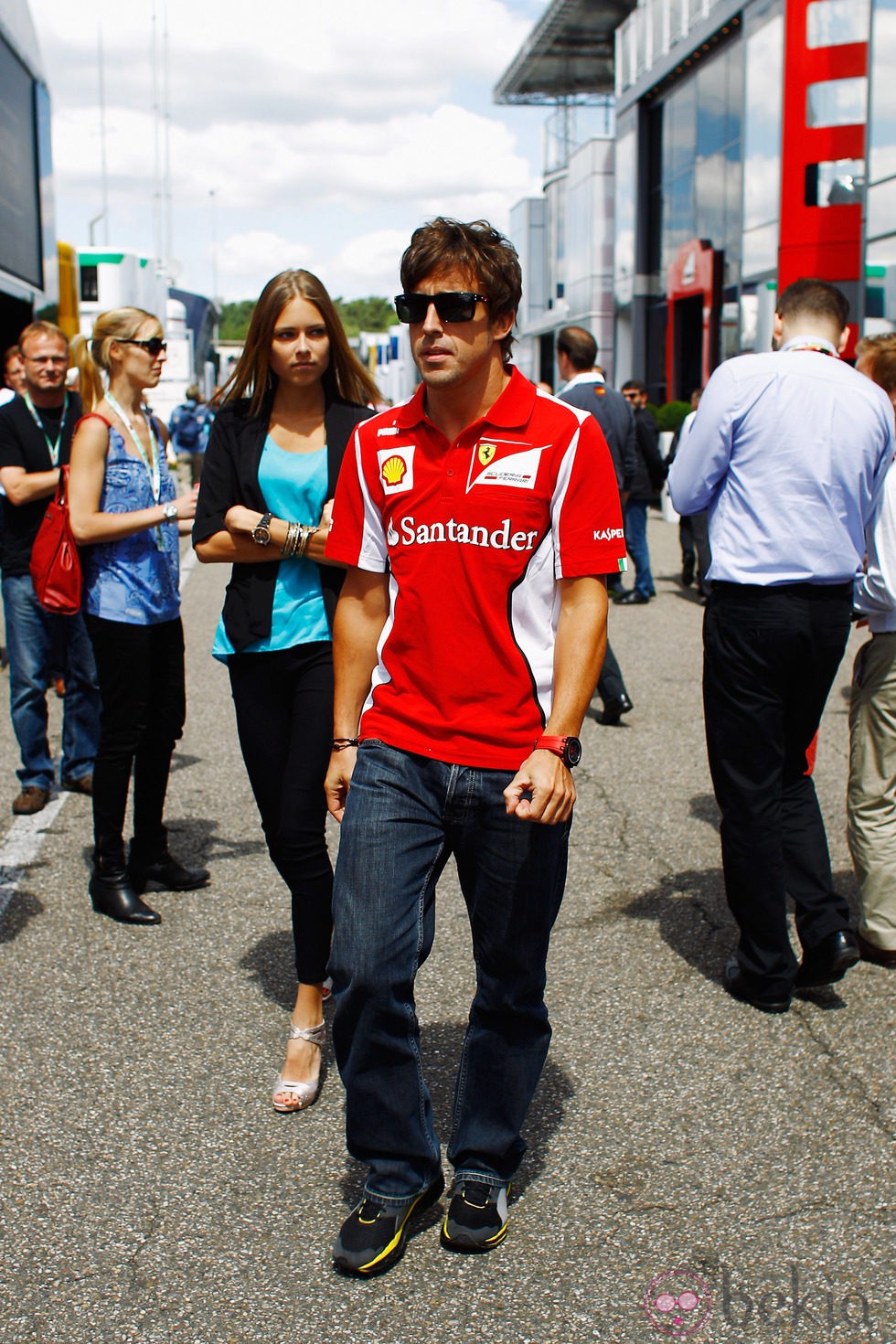 Fernando Alonso y Dasha Kapustina en el Gran Premio de Alemania 2012