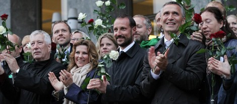 Marta Luisa y Haakon de Noruega en el concierto en recuerdo a las víctimas de Utoya