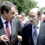 Zapatero y Rubalcaba en el funeral de Gregorio Peces-Barba