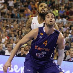 Pau Gasol en el partido amistoso contra Estados Unidos