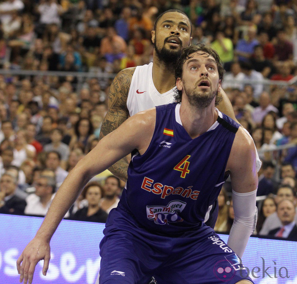 Pau Gasol en el partido amistoso contra Estados Unidos