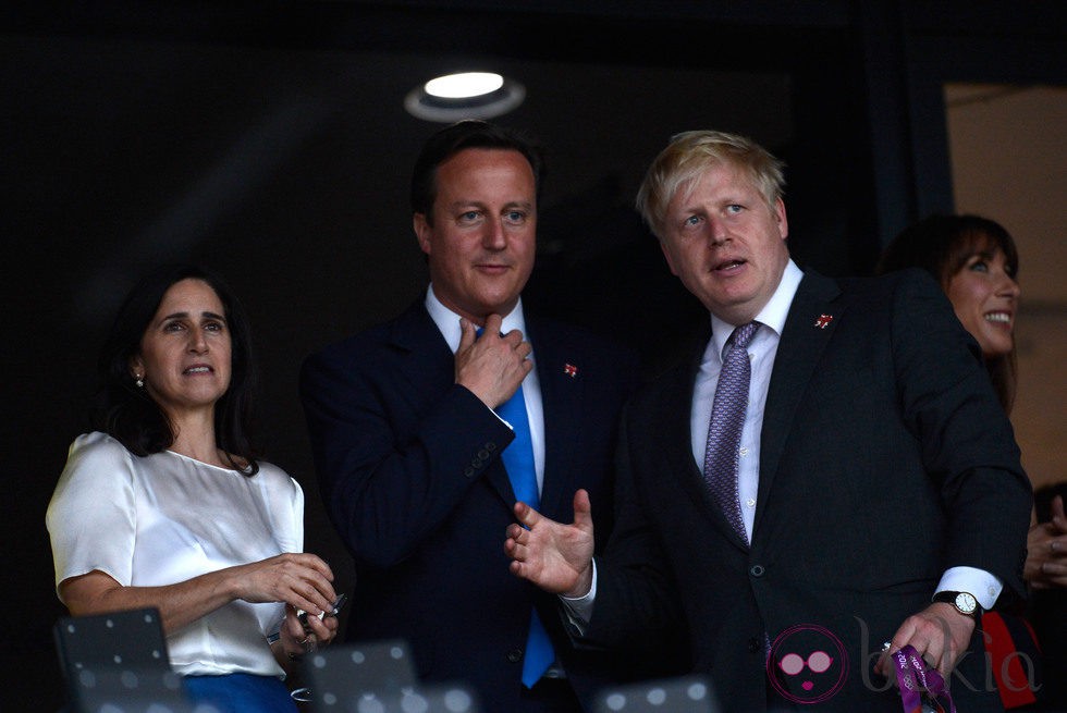 Boris Johnson y su mujer con David Cameron en la ceremonia de inauguración de los Juegos Olímpicos de Londres 2012