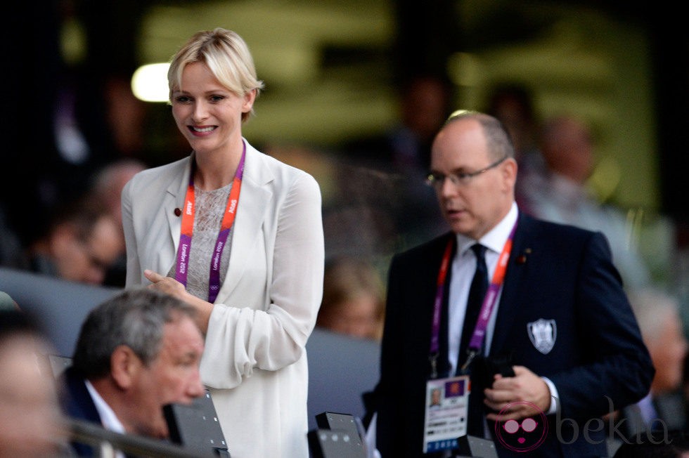 Alberto y Charlene de Mónaco en la ceremonia de inauguración de los Juegos Olímpicos