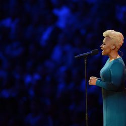 Emeli Sandé durante la ceremonia de inauguración de Londres 2012