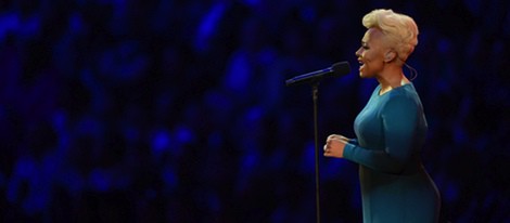 Emeli Sandé durante la ceremonia de inauguración de Londres 2012