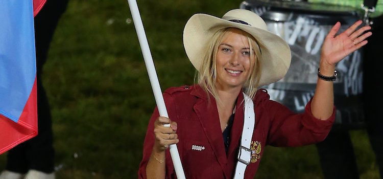 Maria Sharapova en la ceremonia de inauguración de los Juegos Olímpicos